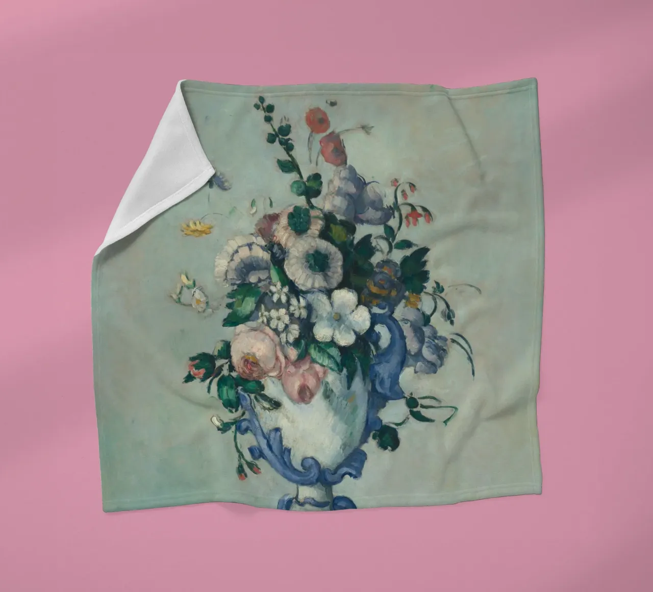 Paul Cezanne - Fiori in un vaso rococò coperta in pile da Timeless Artworks