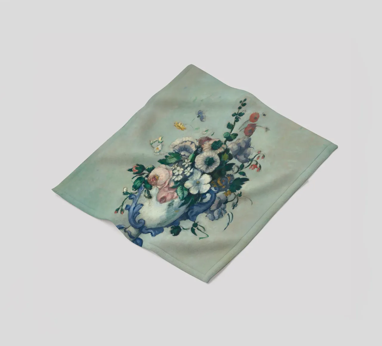Paul Cezanne - Fiori in un vaso rococò coperta in pile da Timeless Artworks