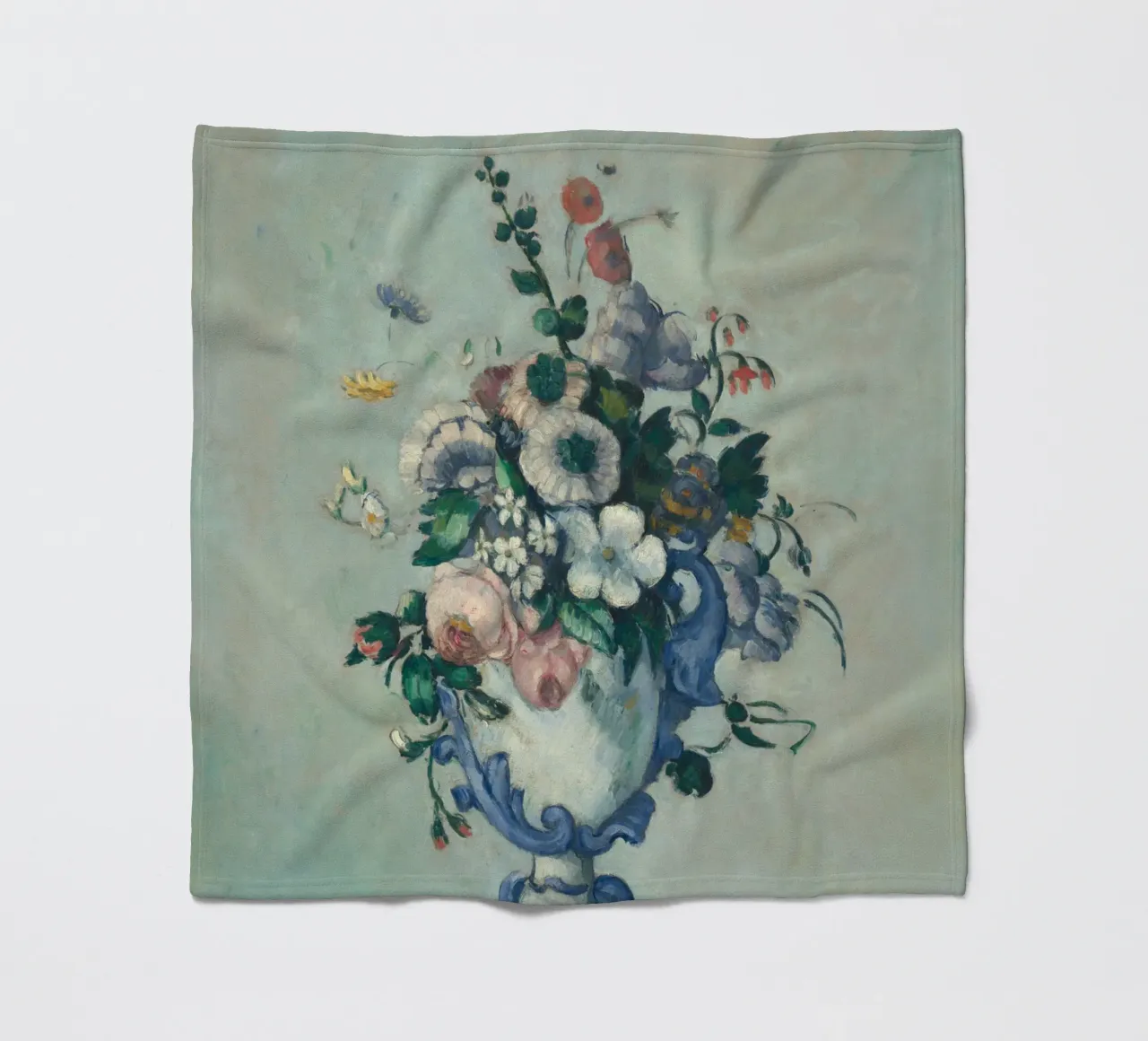 Paul Cezanne - Fiori in un vaso rococò coperta in pile da Timeless Artworks