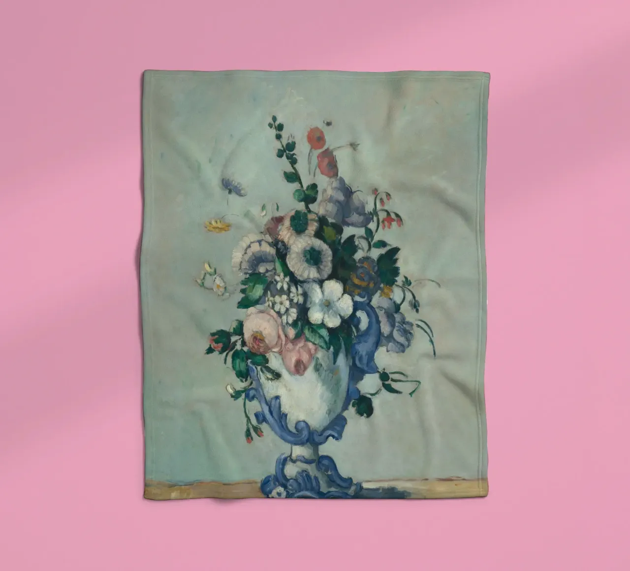 Paul Cezanne - Fiori in un vaso rococò coperta in pile da Timeless Artworks