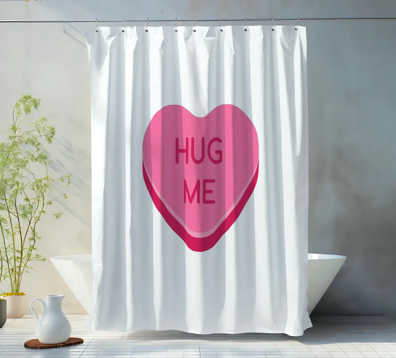 Candy Heart shower curtain by Studio Mooodz