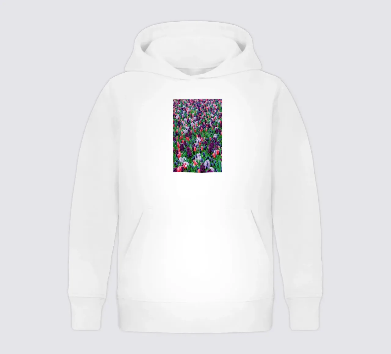 Tulip Field Purple felpa bambino con cappuccio da Curious Collections by Marielle Leenders