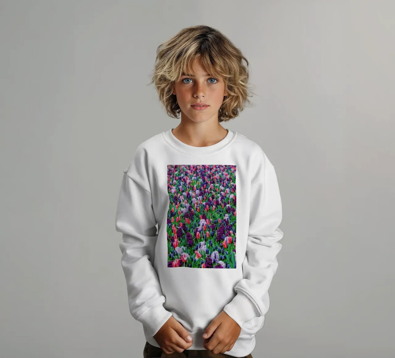 Tulip Field Purple felpa bambino da Curious Collections by Marielle Leenders