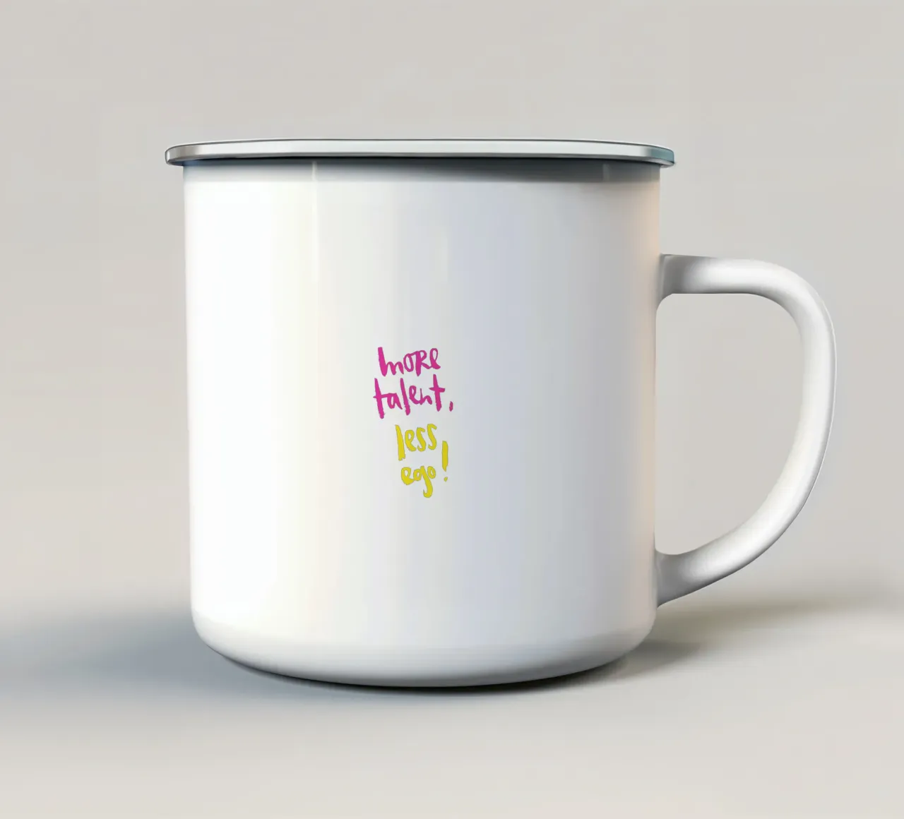 Ego tazza in smalto da Brushmeetspaper