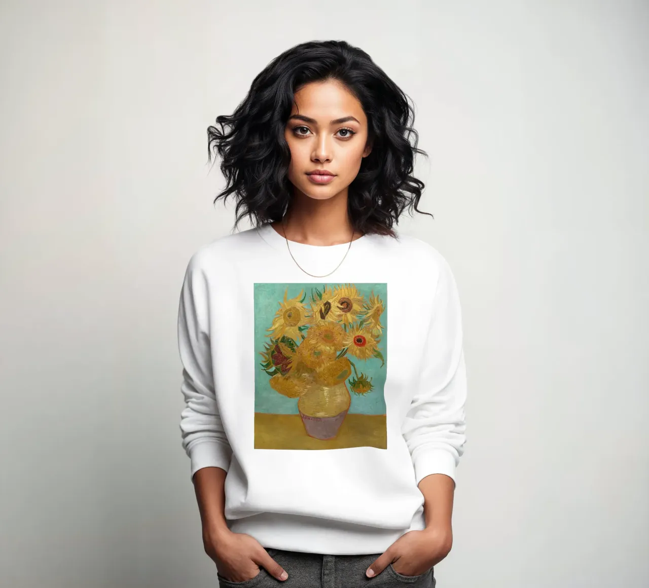 Vincent Van Gogh - Vaso con dodici girasoli felpa da Timeless Artworks