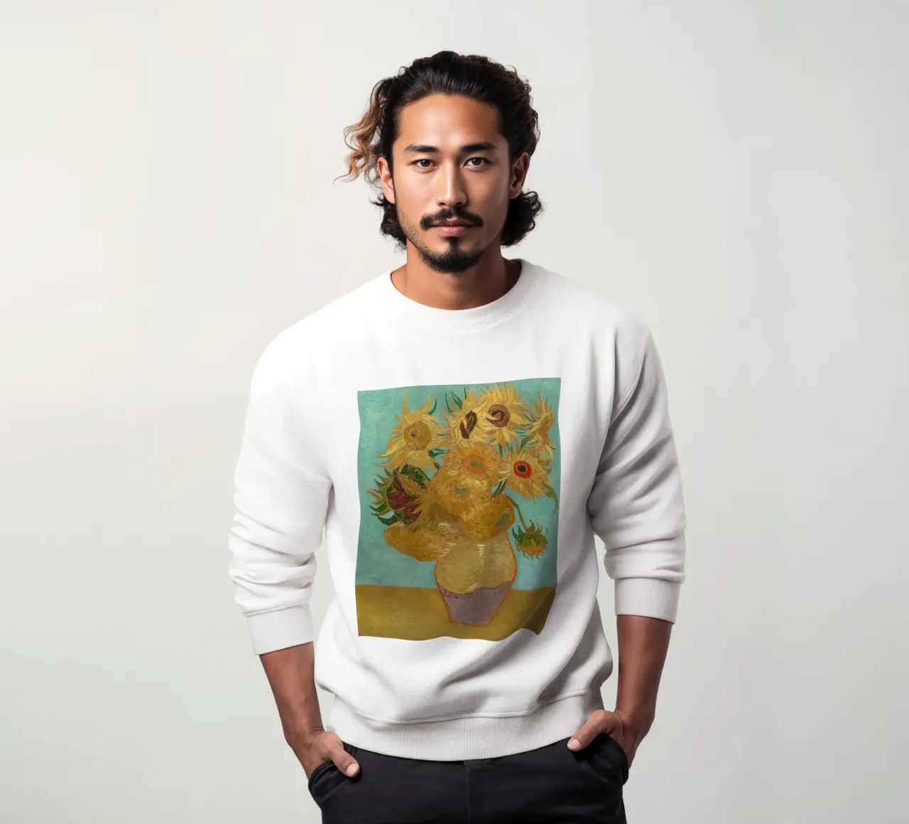 Vincent Van Gogh - Vaso con dodici girasoli felpa da Timeless Artworks
