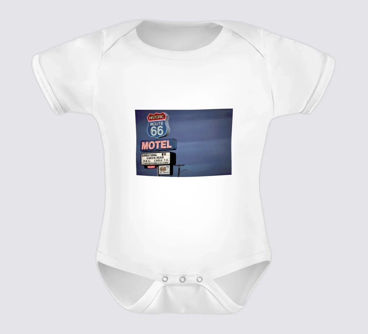 Neon Lights short-sleeve baby romper by Marc Gruninger