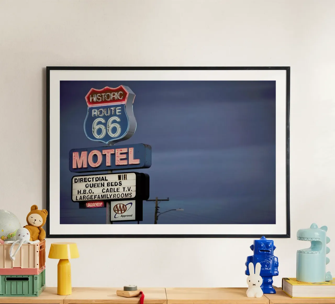 Neon Lights poster con telaio in alluminio da Marc Gruninger