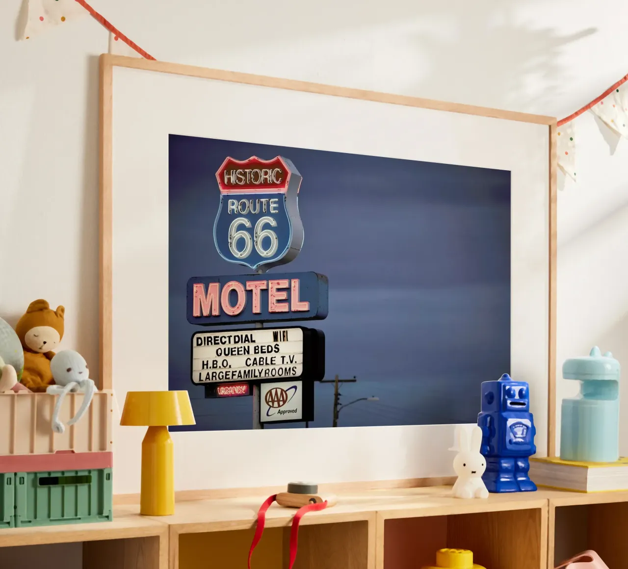 Neon Lights poster con telaio in alluminio da Marc Gruninger