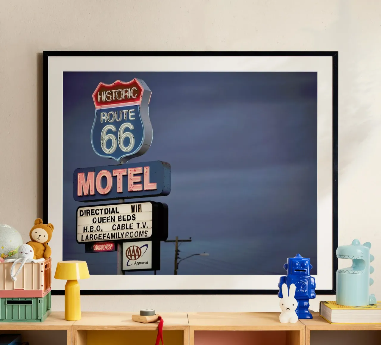 Neon Lights poster con telaio in alluminio da Marc Gruninger