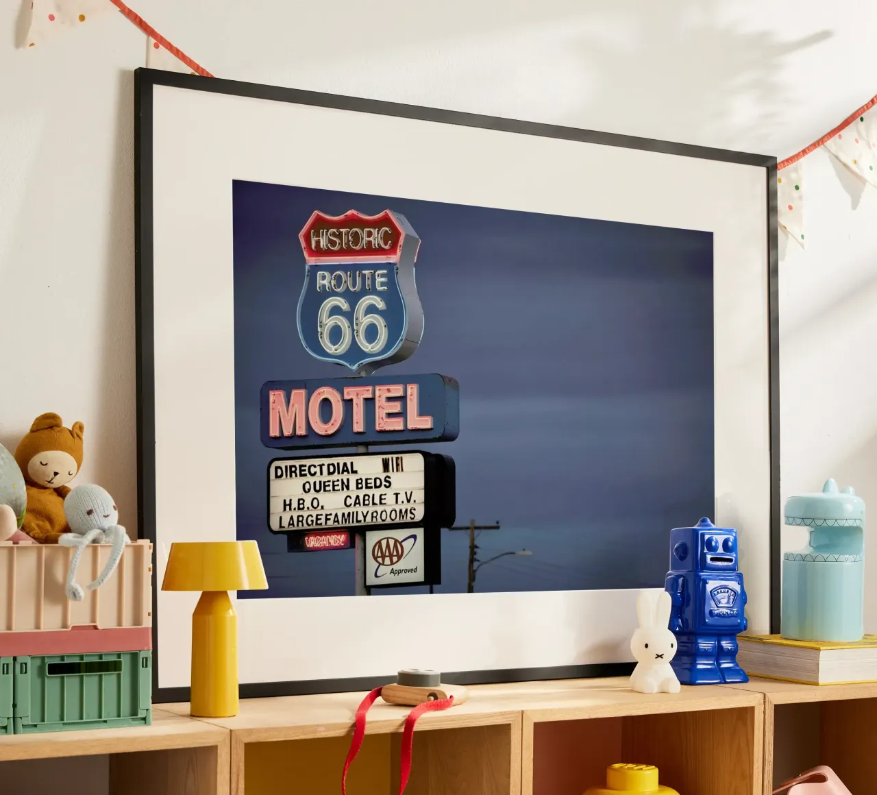 Neon Lights poster con telaio in alluminio da Marc Gruninger