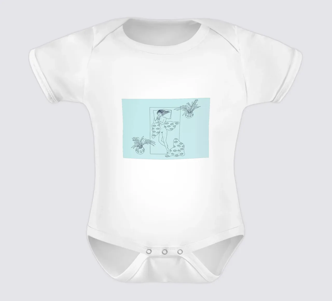 Sundays 2 short-sleeve baby romper by Daniela Roessler