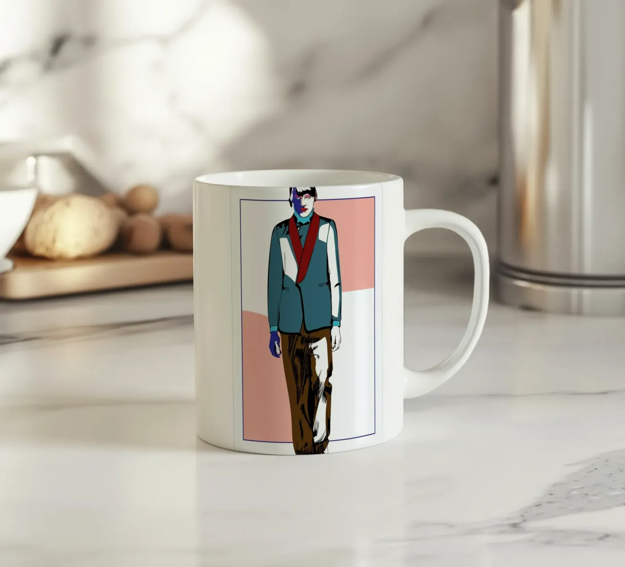 Man 3 Keramik Tasse von Marcell Naubert