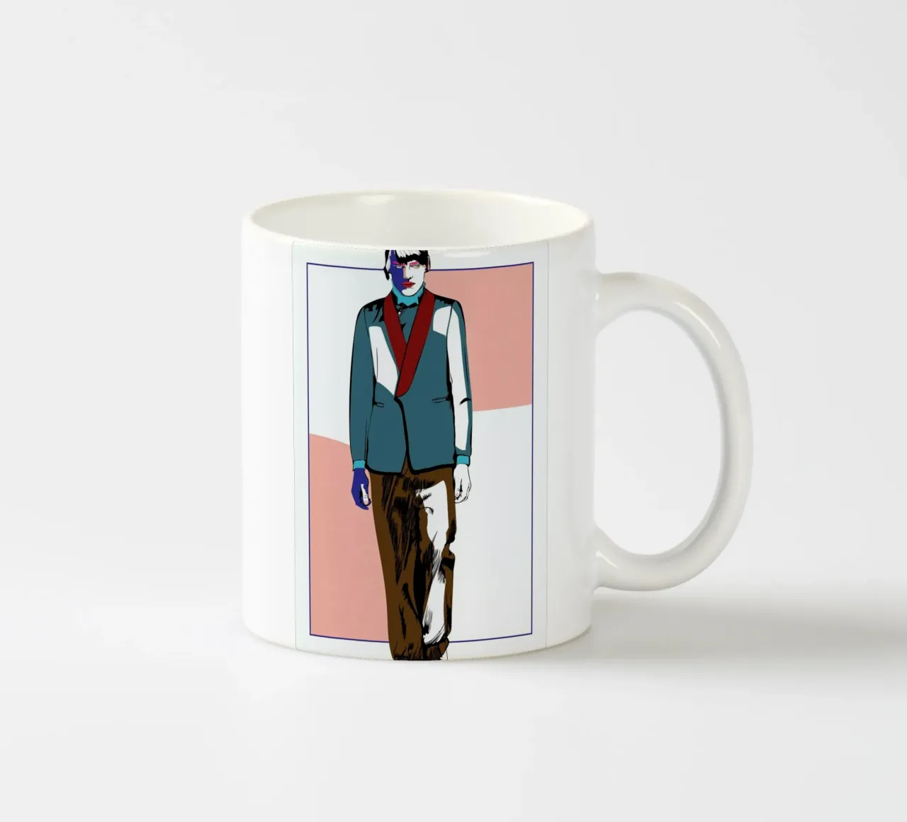 Man 3 Keramik Tasse von Marcell Naubert