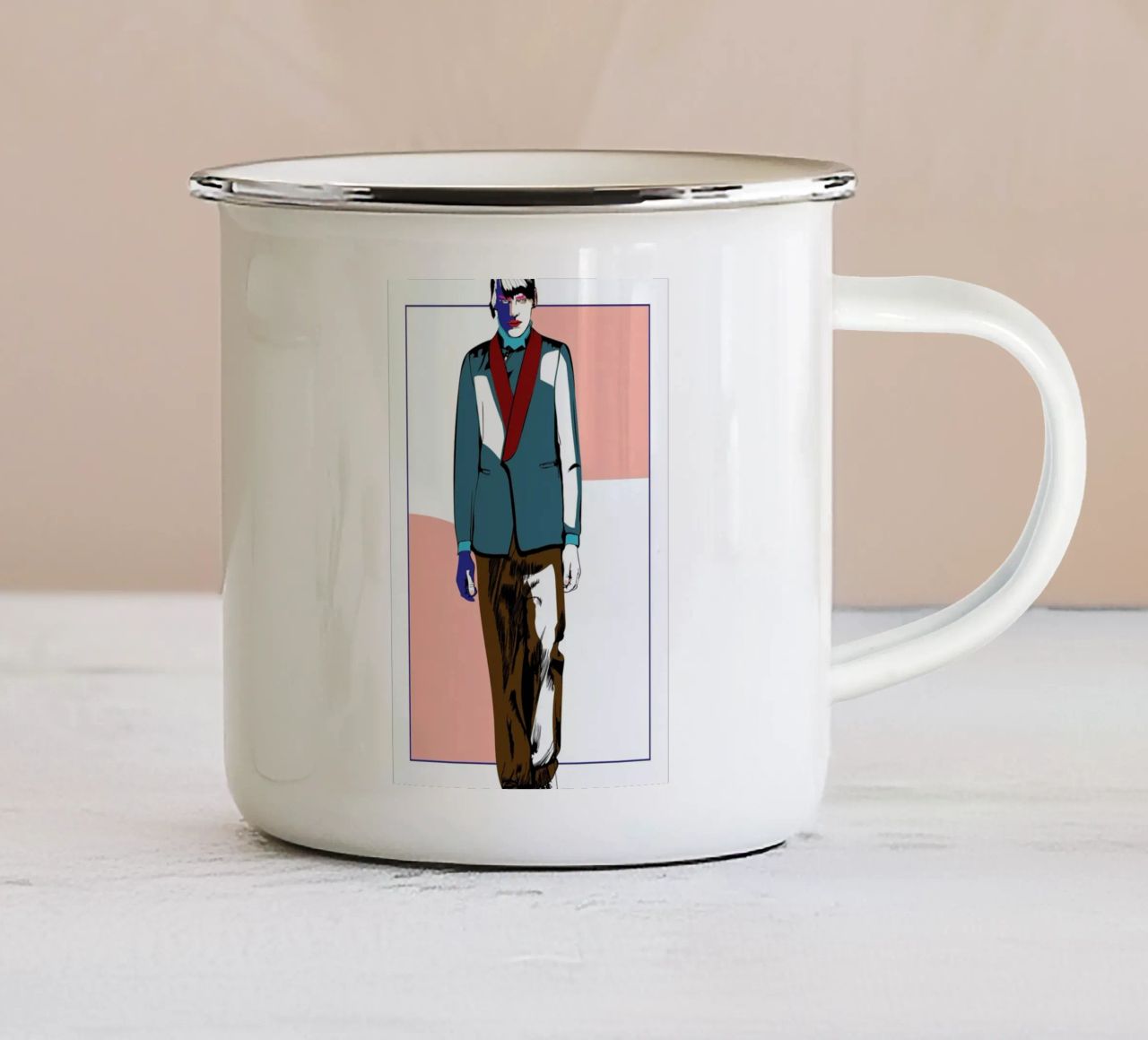 Man 3 tazza in smalto da Marcell Naubert