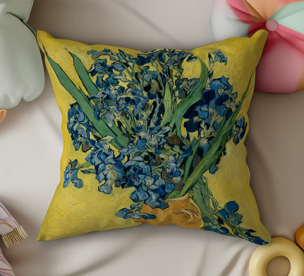 Vincent van Gogh - Irises decorative cushion by Timeless Artworks