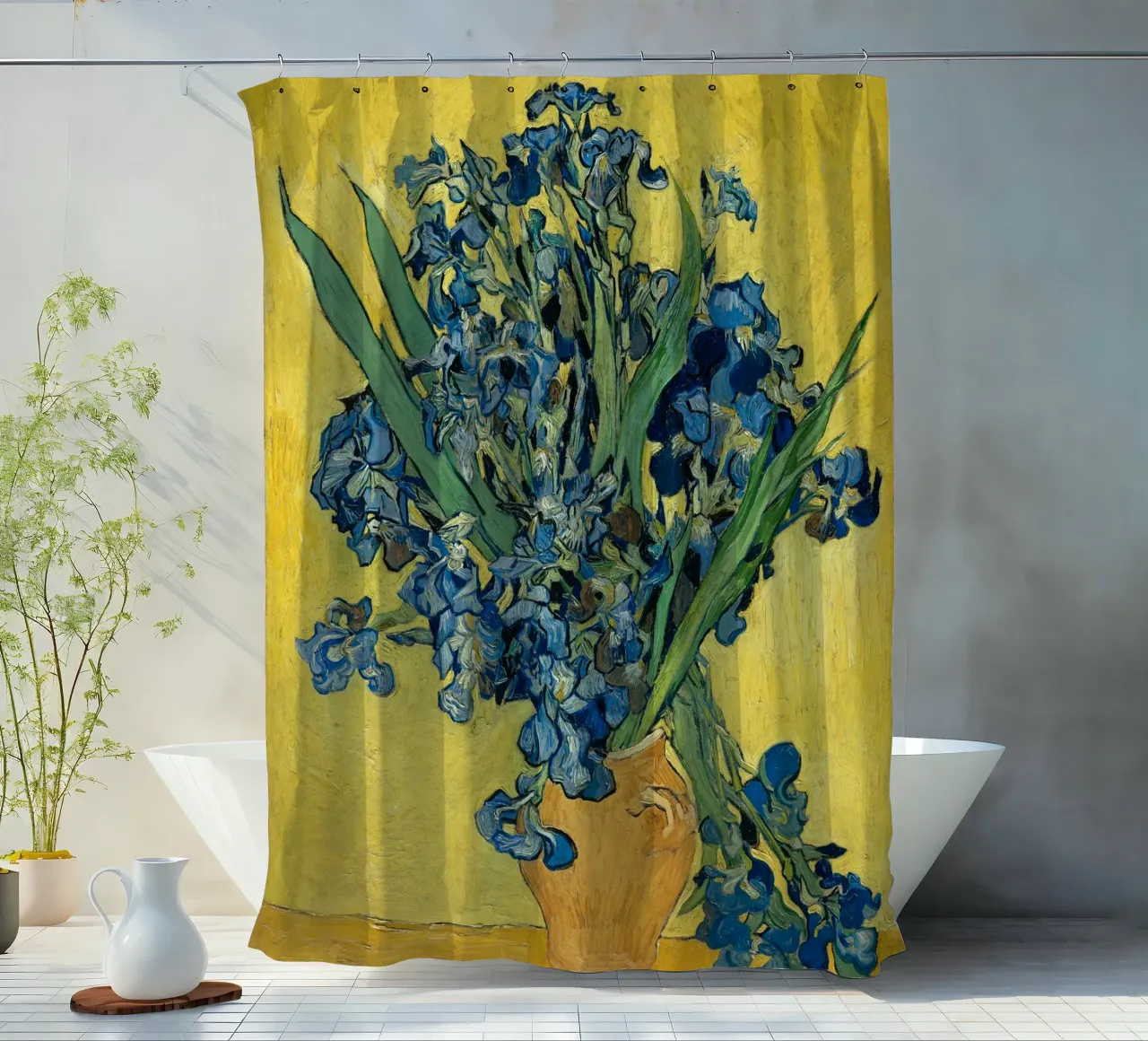 Vincent van Gogh - Irises douchegordijn van Timeless Artworks