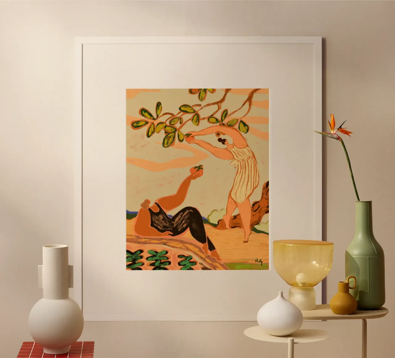 Coppia di cachi poster con telaio in legno da Arty Guava