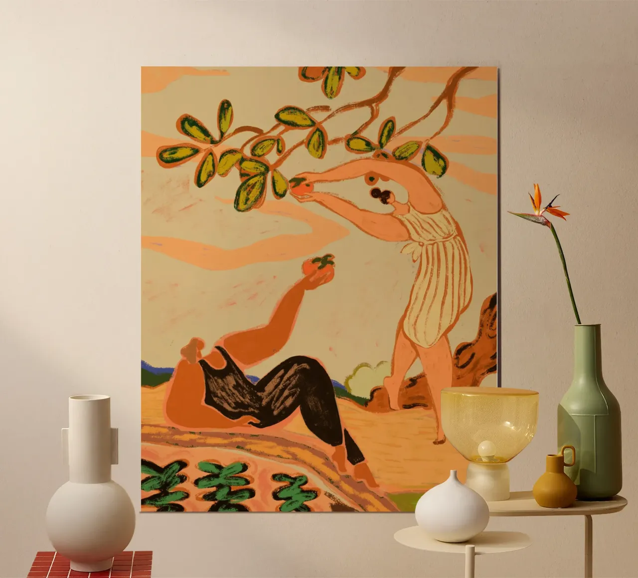 Coppia di cachi poster con telaio in legno da Arty Guava