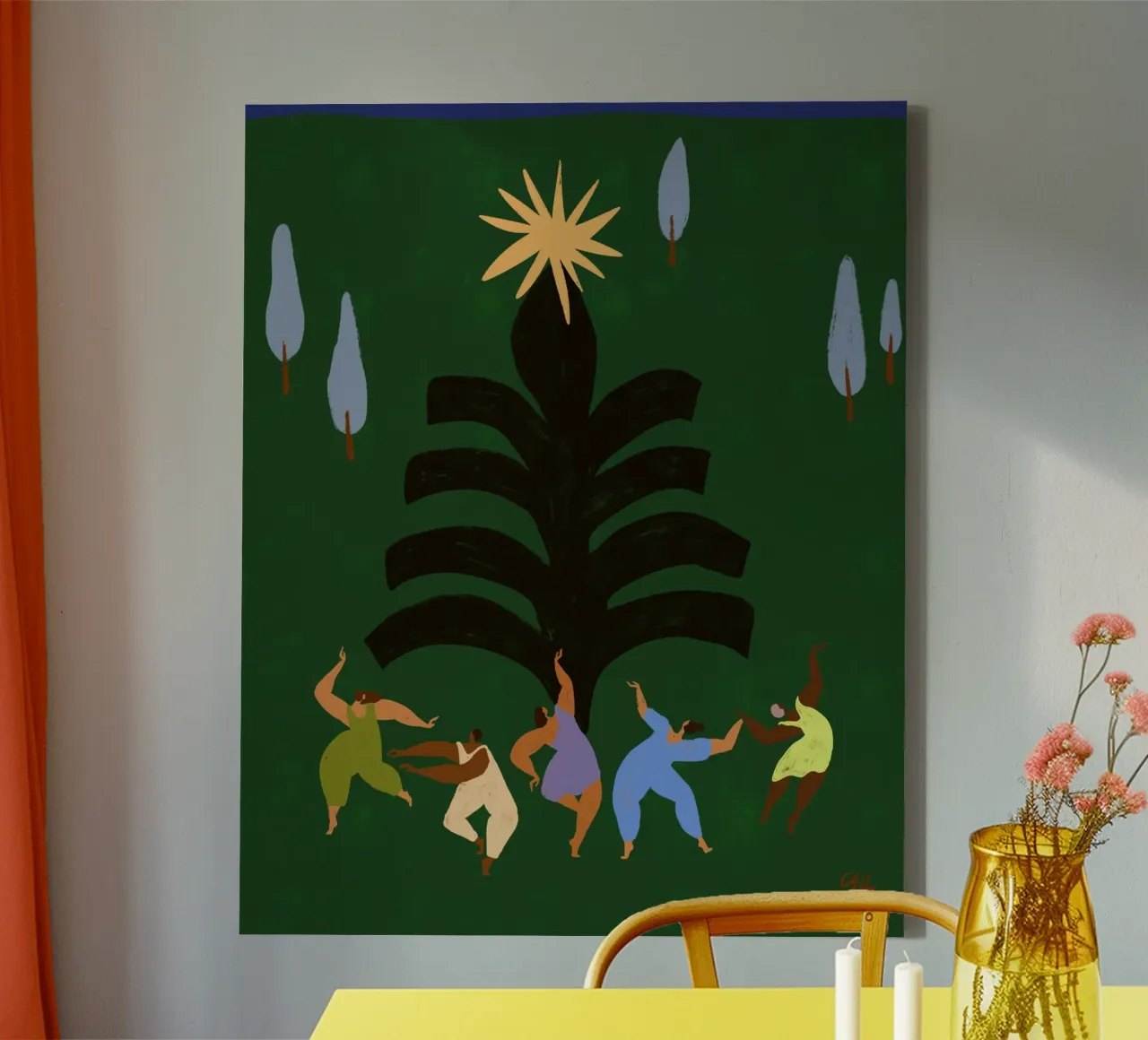 Kerstfeest canvas met Baklijst van Arty Guava