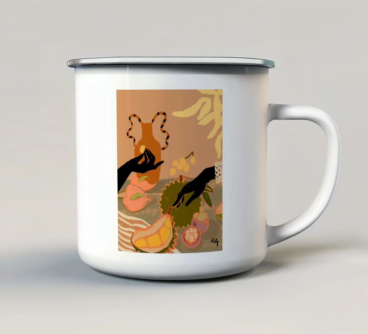 Durian Please taza de esmalte de Arty Guava