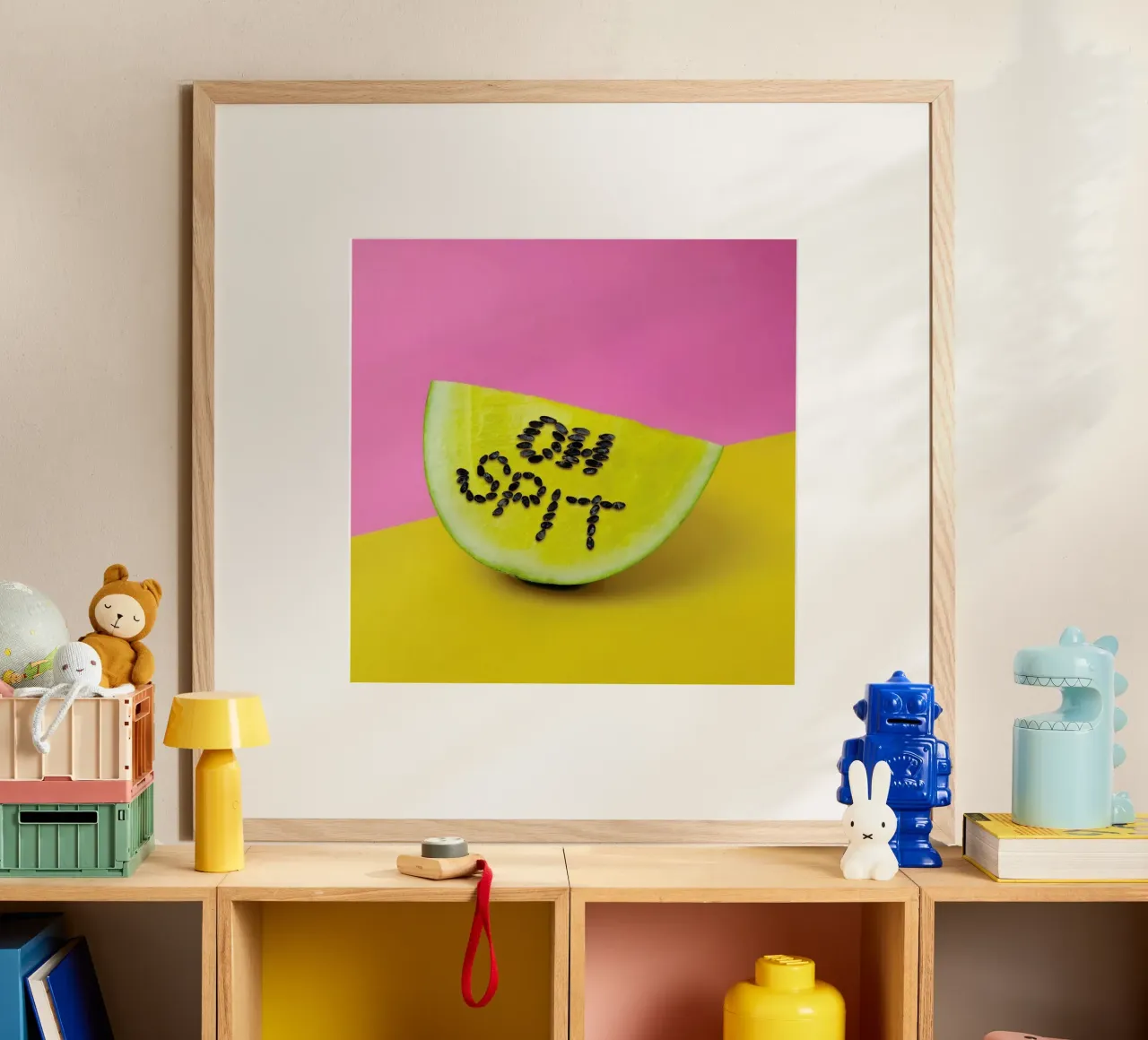 Oh, Spit! poster con telaio in plastica da Juj Winn