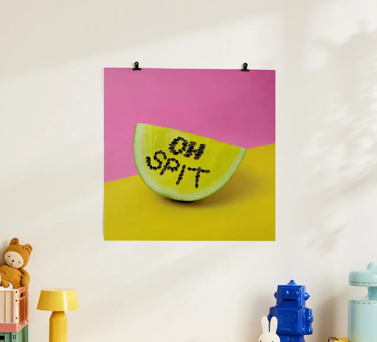 Oh, Spit! poster con telaio in plastica da Juj Winn