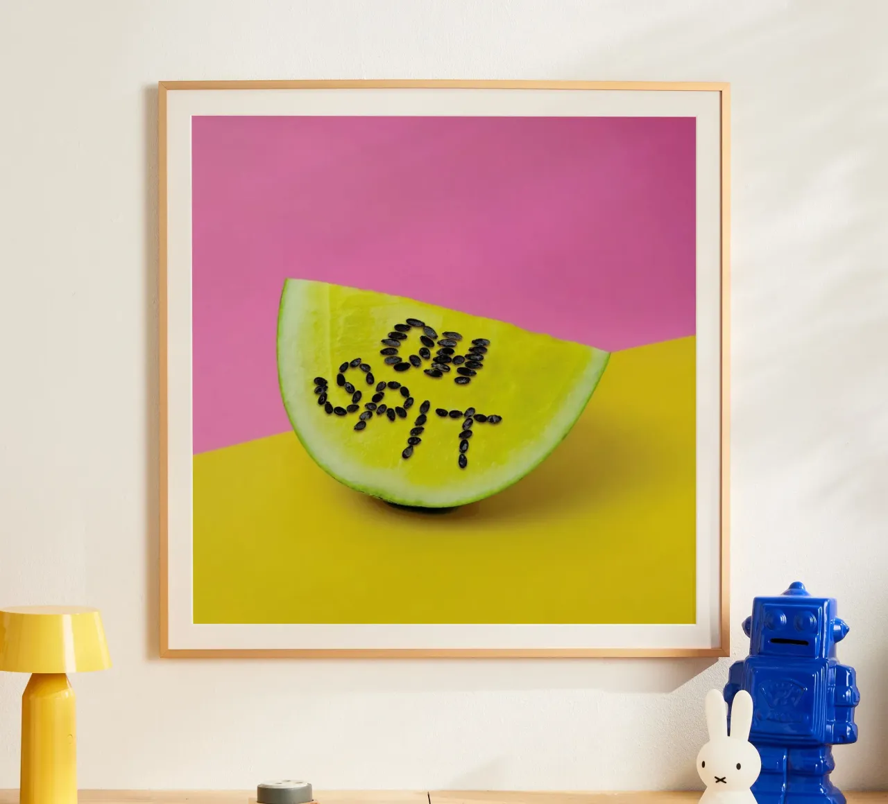 Oh, Spit! poster con telaio in plastica da Juj Winn
