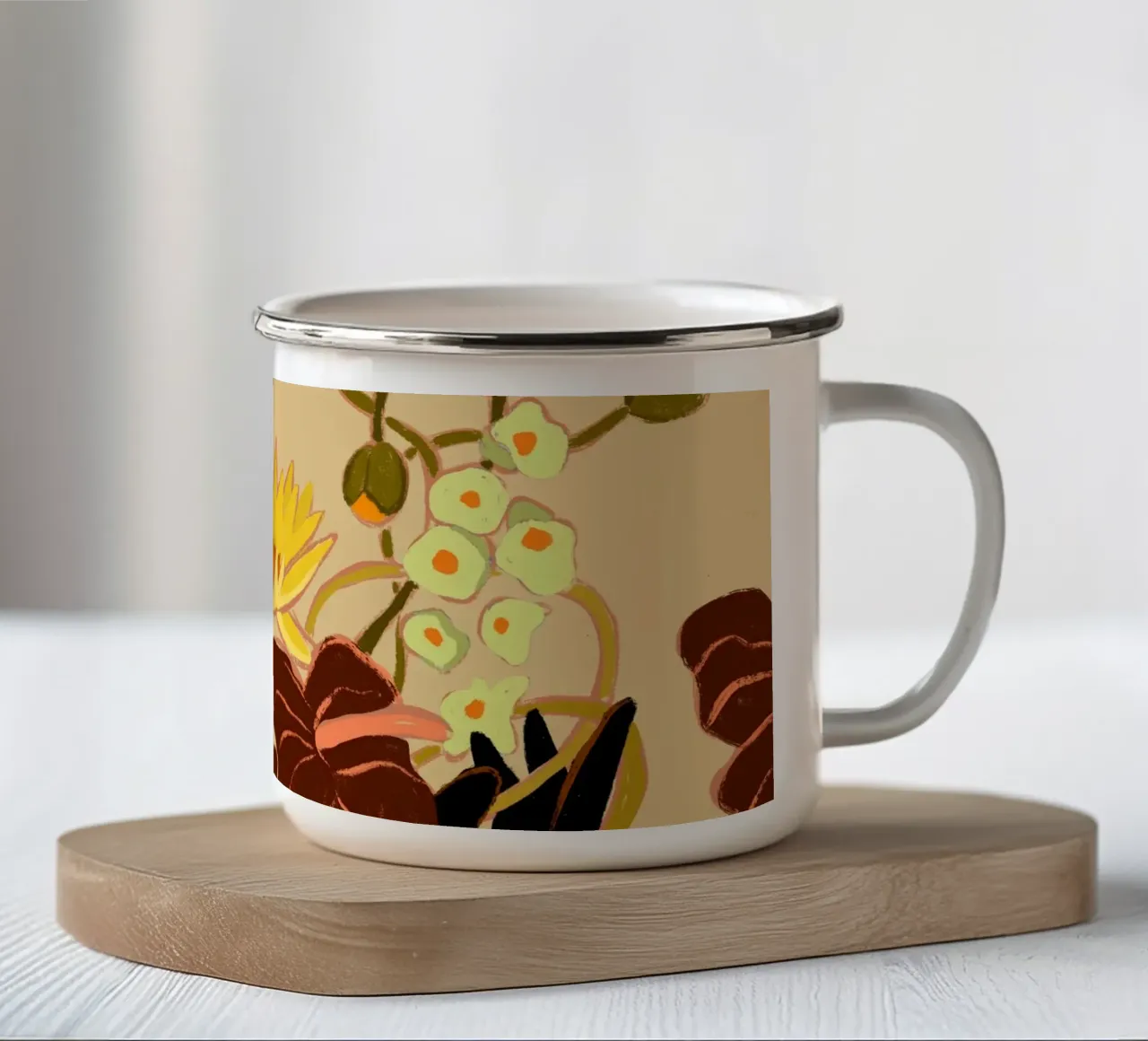 Intreccio floreale tazza in smalto da Arty Guava