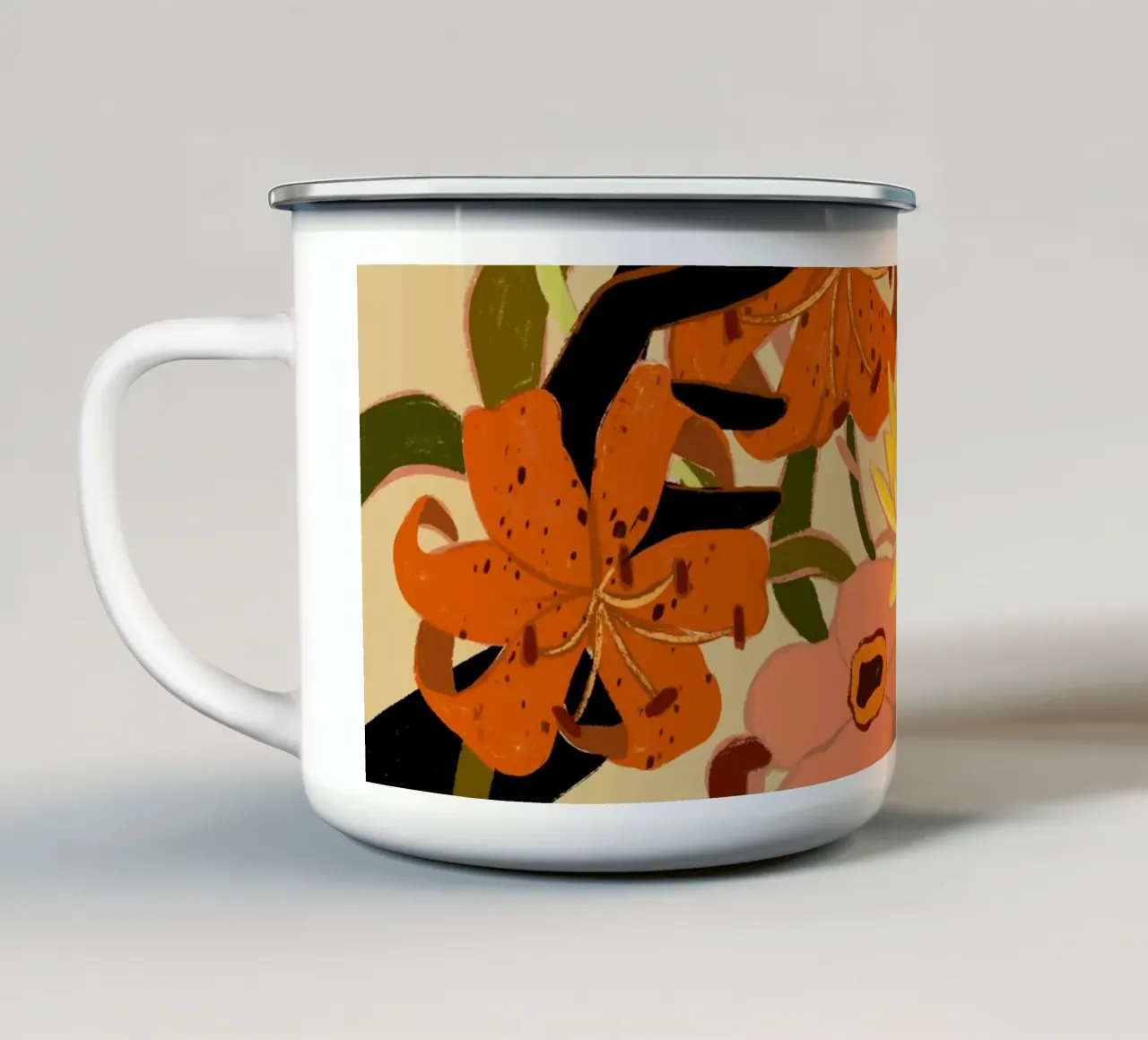 Intreccio floreale tazza in smalto da Arty Guava