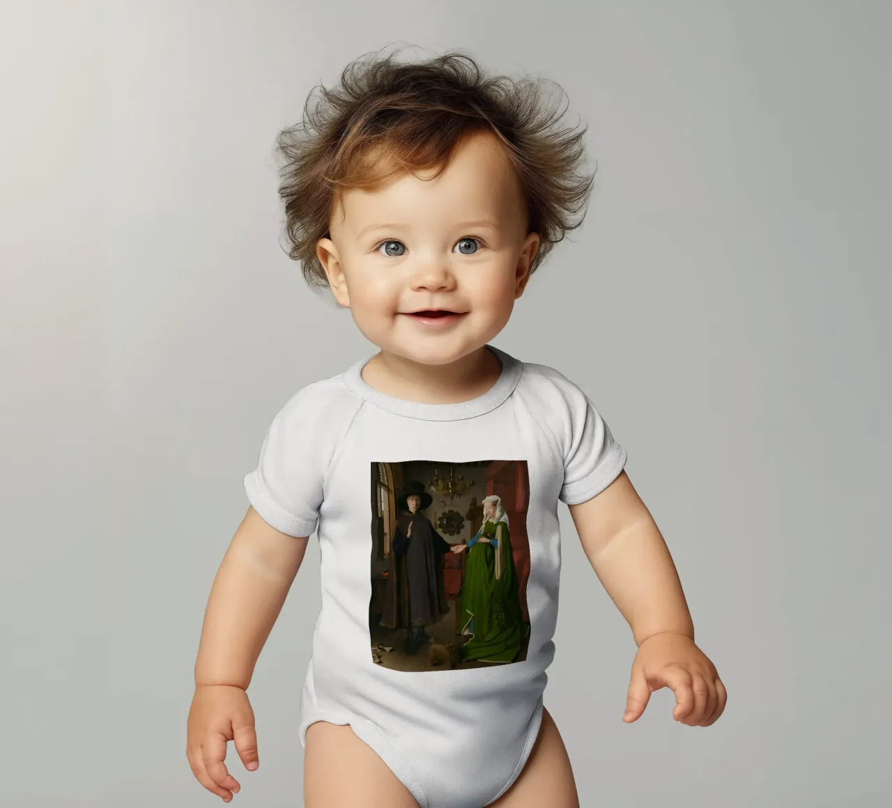 Jan van Eyck - Il ritratto di Arnolfini body neonato maniche corte da Timeless Artworks