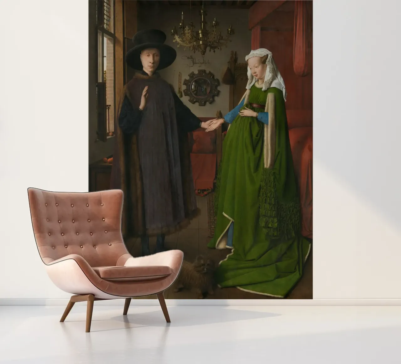 Jan van Eyck - El retrato Arnolfini papel para pared de Timeless Artworks