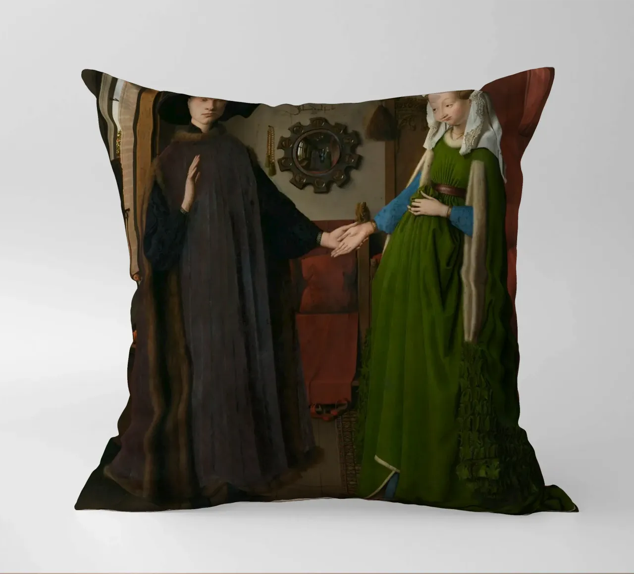 Jan van Eyck - Il ritratto di Arnolfini cuscino da Timeless Artworks