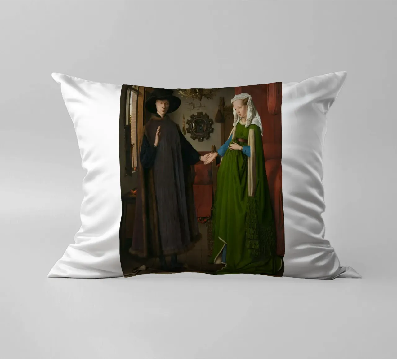 Jan van Eyck - Il ritratto di Arnolfini cuscino da Timeless Artworks