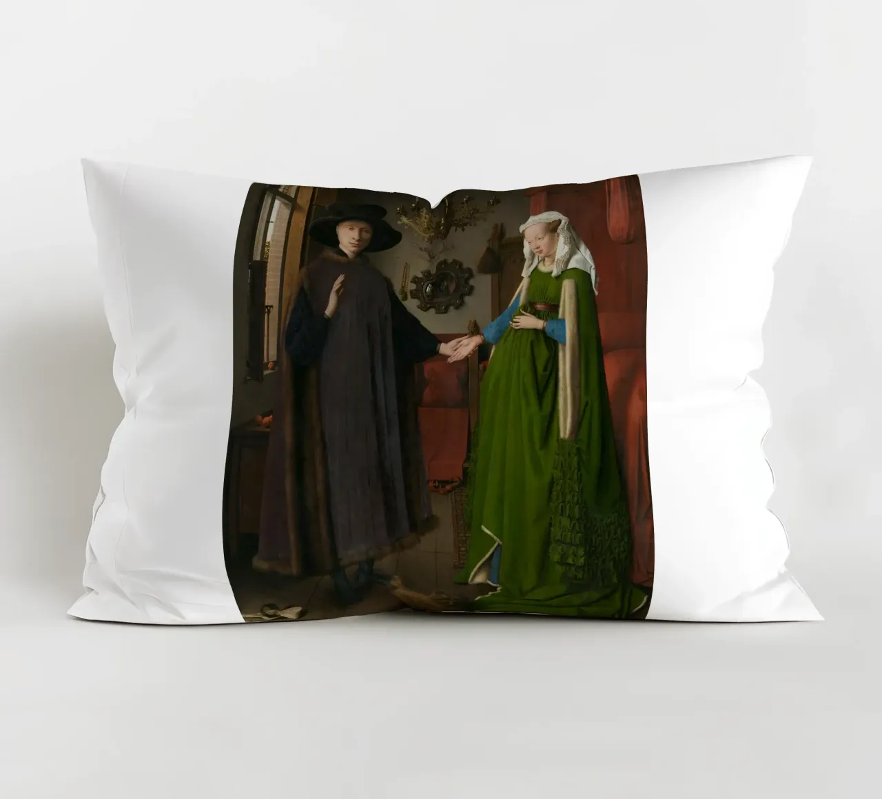 Jan van Eyck - Il ritratto di Arnolfini cuscino da Timeless Artworks