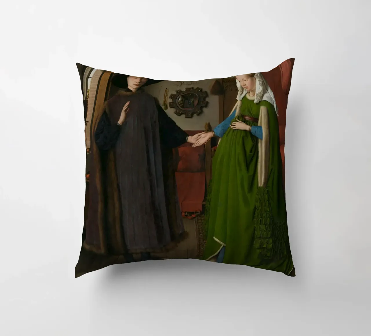 Jan van Eyck - Il ritratto di Arnolfini cuscino da Timeless Artworks