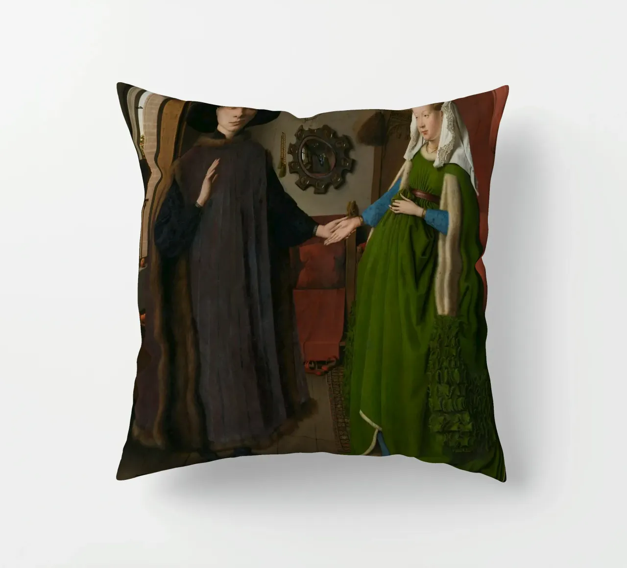 Jan van Eyck - Il ritratto di Arnolfini cuscino da Timeless Artworks