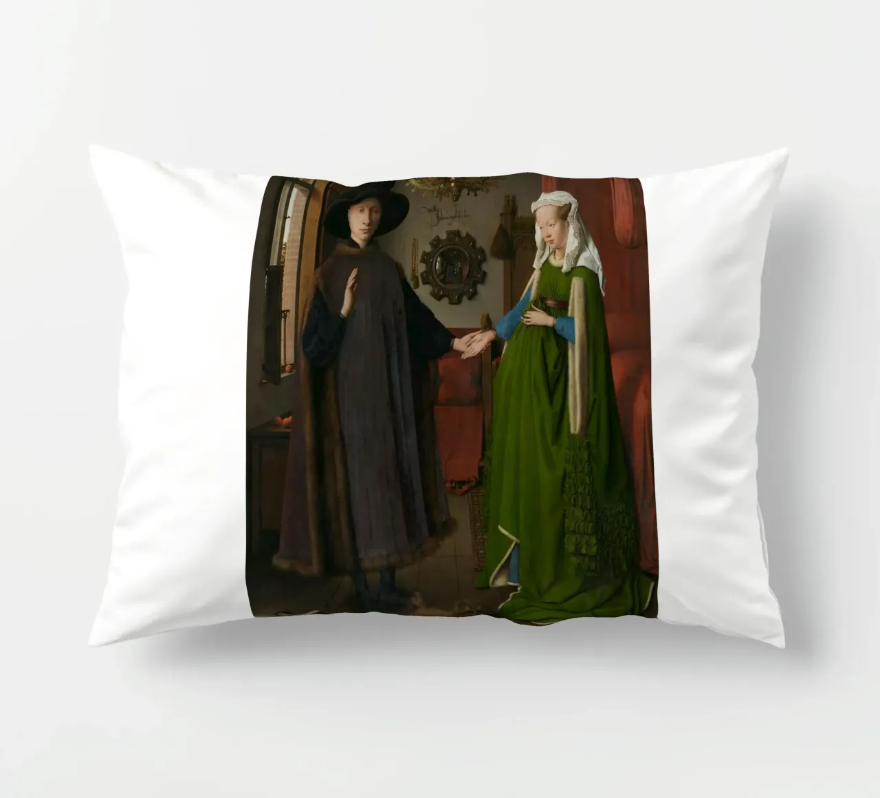 Jan van Eyck - Il ritratto di Arnolfini cuscino da Timeless Artworks