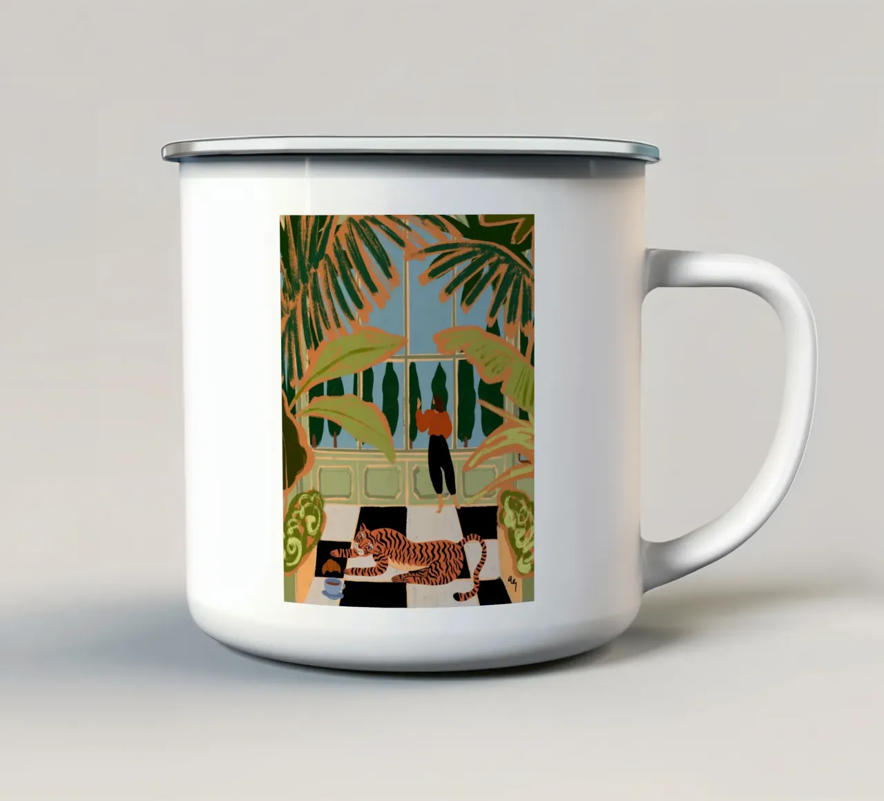 Ospite della Casa Verde tazza in smalto da Arty Guava