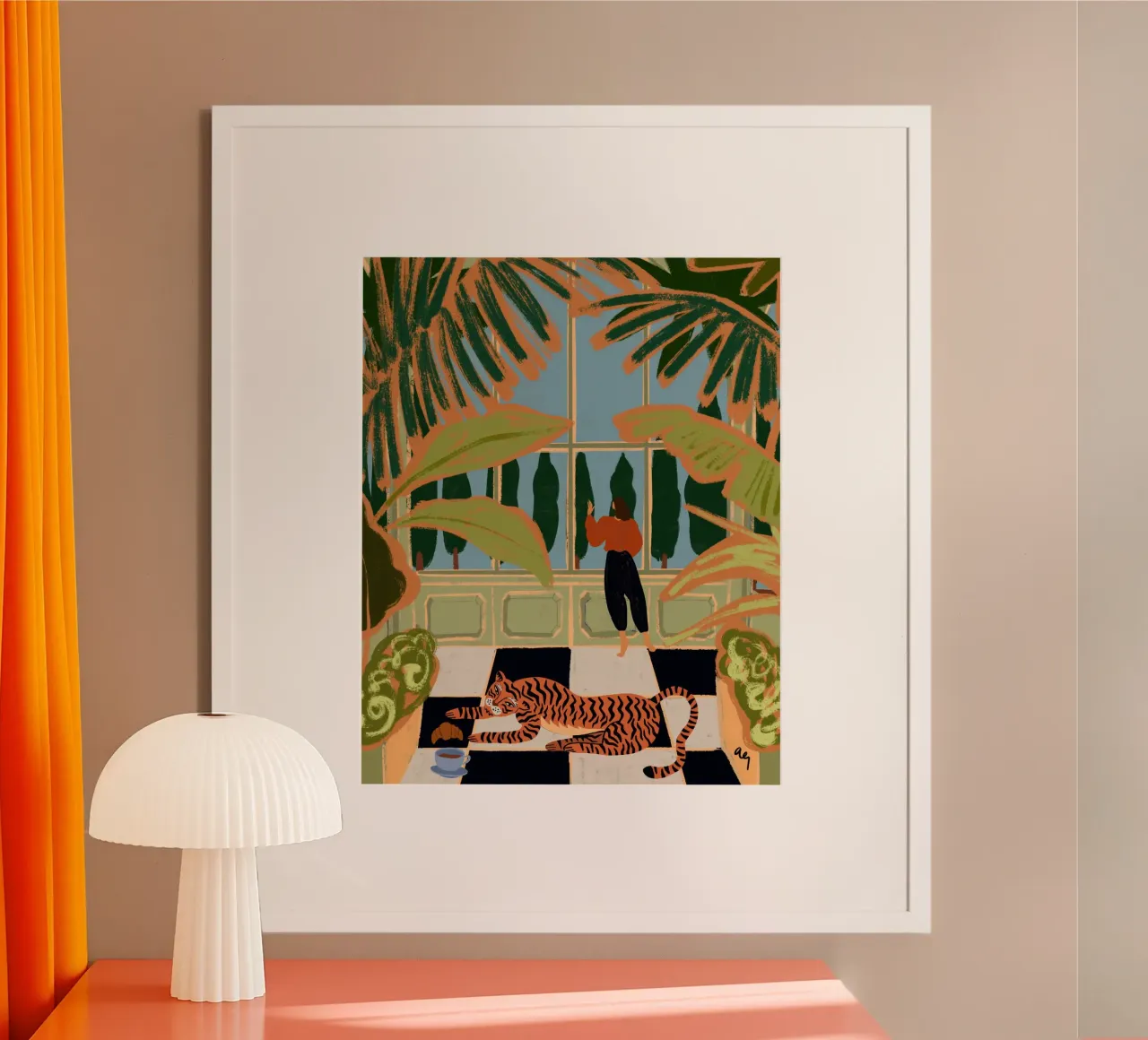 Ospite della Casa Verde poster con telaio in alluminio da Arty Guava