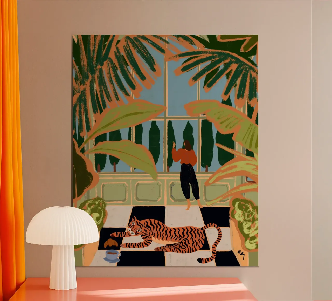 Ospite della Casa Verde poster con telaio in alluminio da Arty Guava