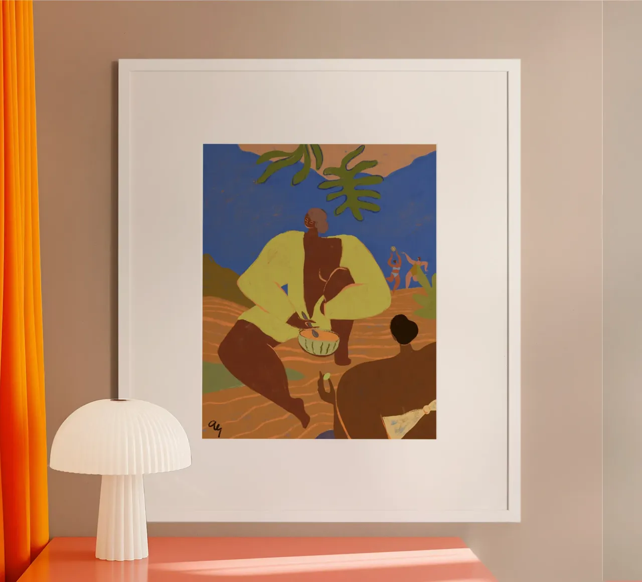 Il suo melone poster con telaio in plastica da Arty Guava