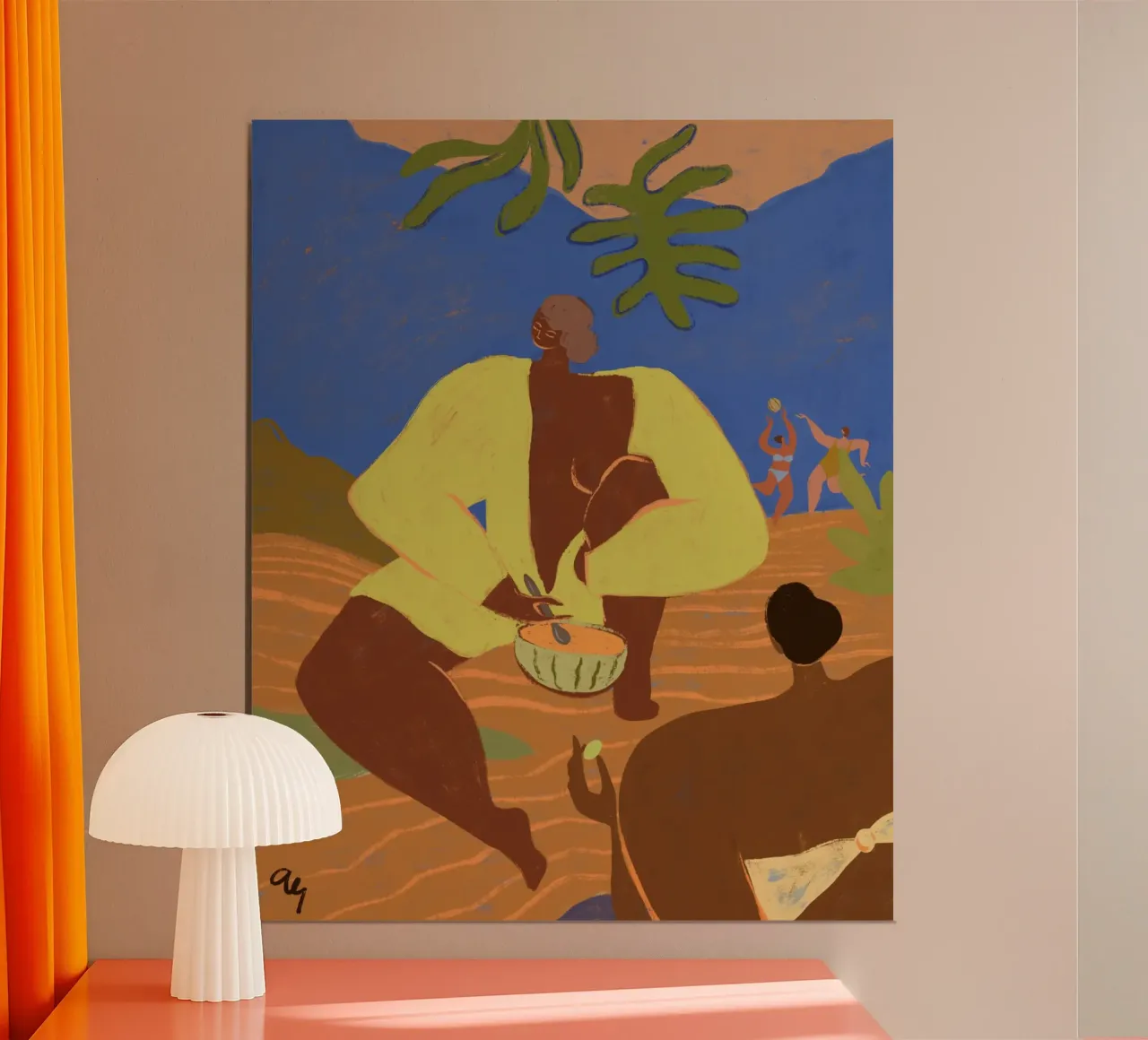 Il suo melone poster con telaio in plastica da Arty Guava