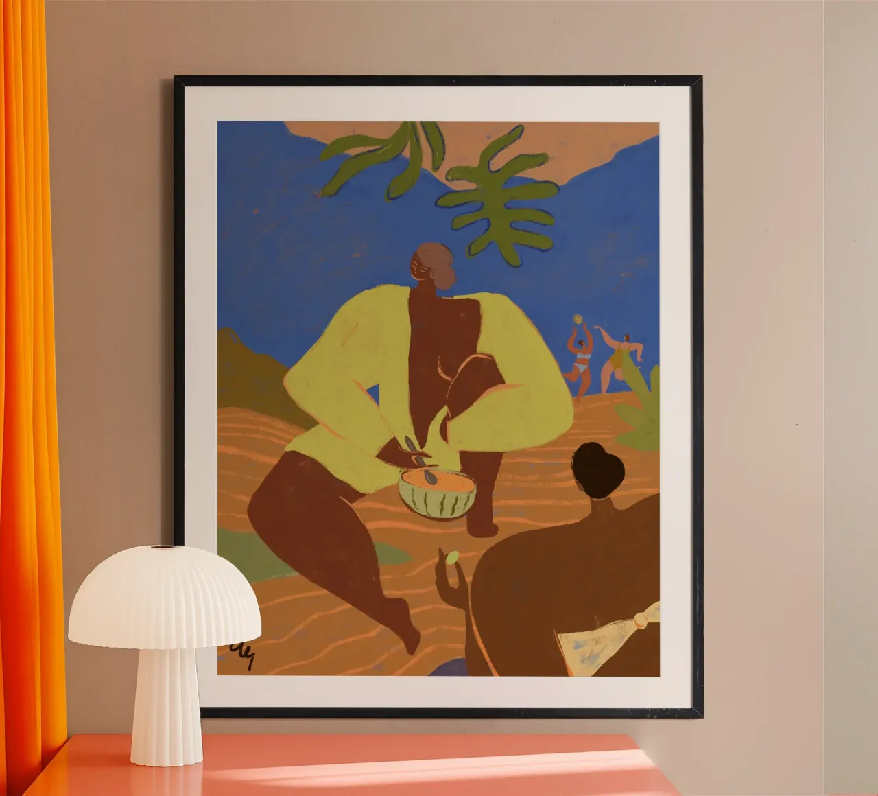 Il suo melone poster con telaio in plastica da Arty Guava