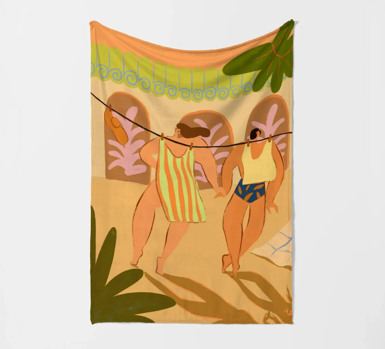 Laundry Day fleece blanket by Arty Guava