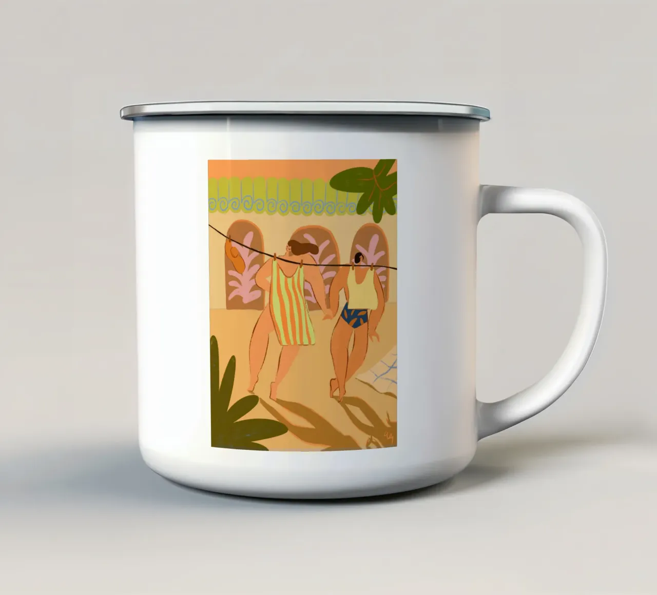 Giornata del bucato tazza in smalto da Arty Guava