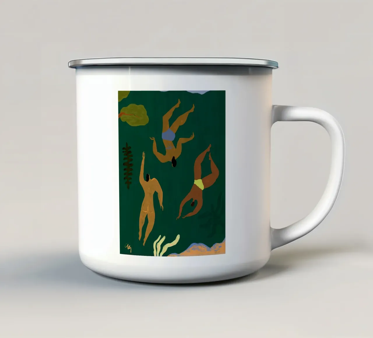 Perso nel verde tazza in smalto da Arty Guava