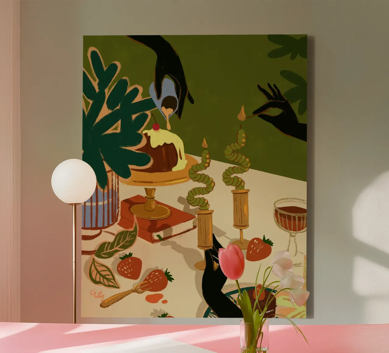 Vrolijk Feest canvas met Baklijst van Arty Guava