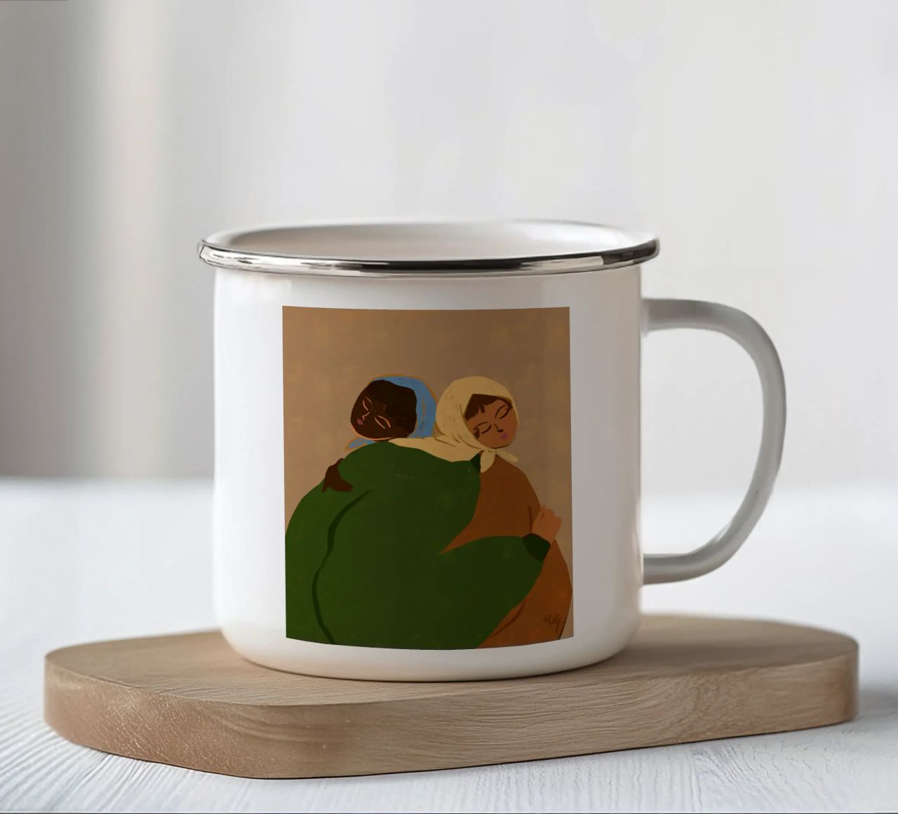 L'abbraccio tazza in smalto da Arty Guava