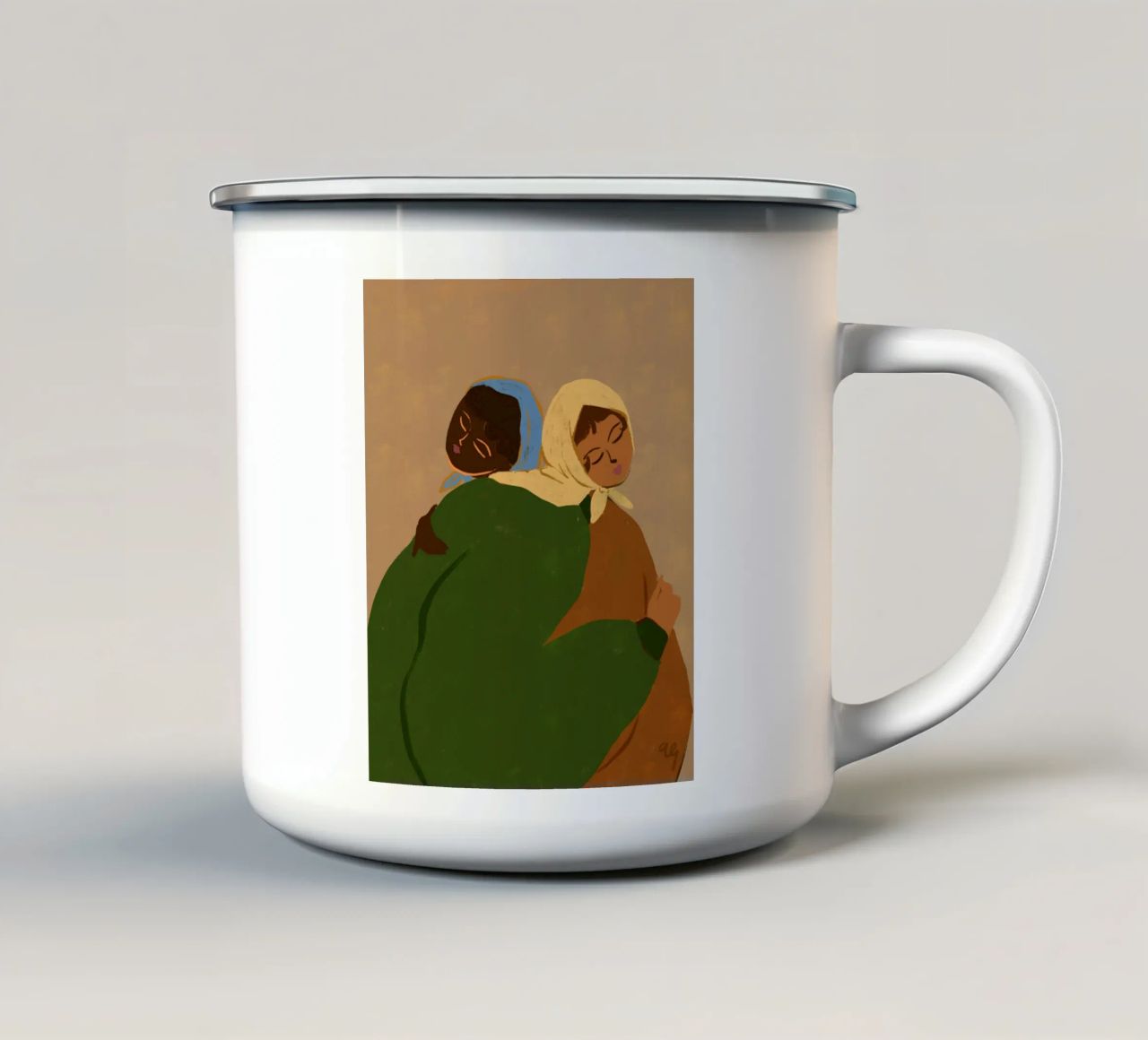 L'abbraccio tazza in smalto da Arty Guava